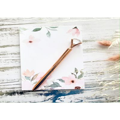 Gift for Bride - Bridesmaid Notepad & Pen Gift - Wedding Notepad - Gift for Her - Gift for Friend - Gift for Mom - Mini Gift Set (Gold)
