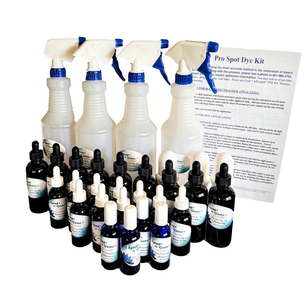 BLEACHSTAIN Pro Spot Dye Kit | Restores Carpet Color from discolorations on All Shades and Colors of Nylon Carpeting