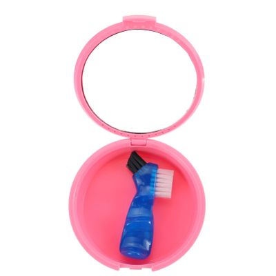 Healifty 1set Portable Box with Cleaning Brush False Tooth Holder for Retainers Mouth for Travel Storage Includes Professional Cleaning Tool