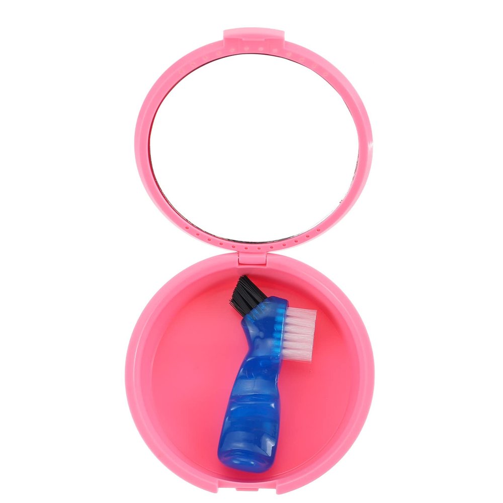Healifty 1set Portable Box with Cleaning Brush False Tooth Holder for Retainers Mouth for Travel Storage Includes Professional Cleaning Tool