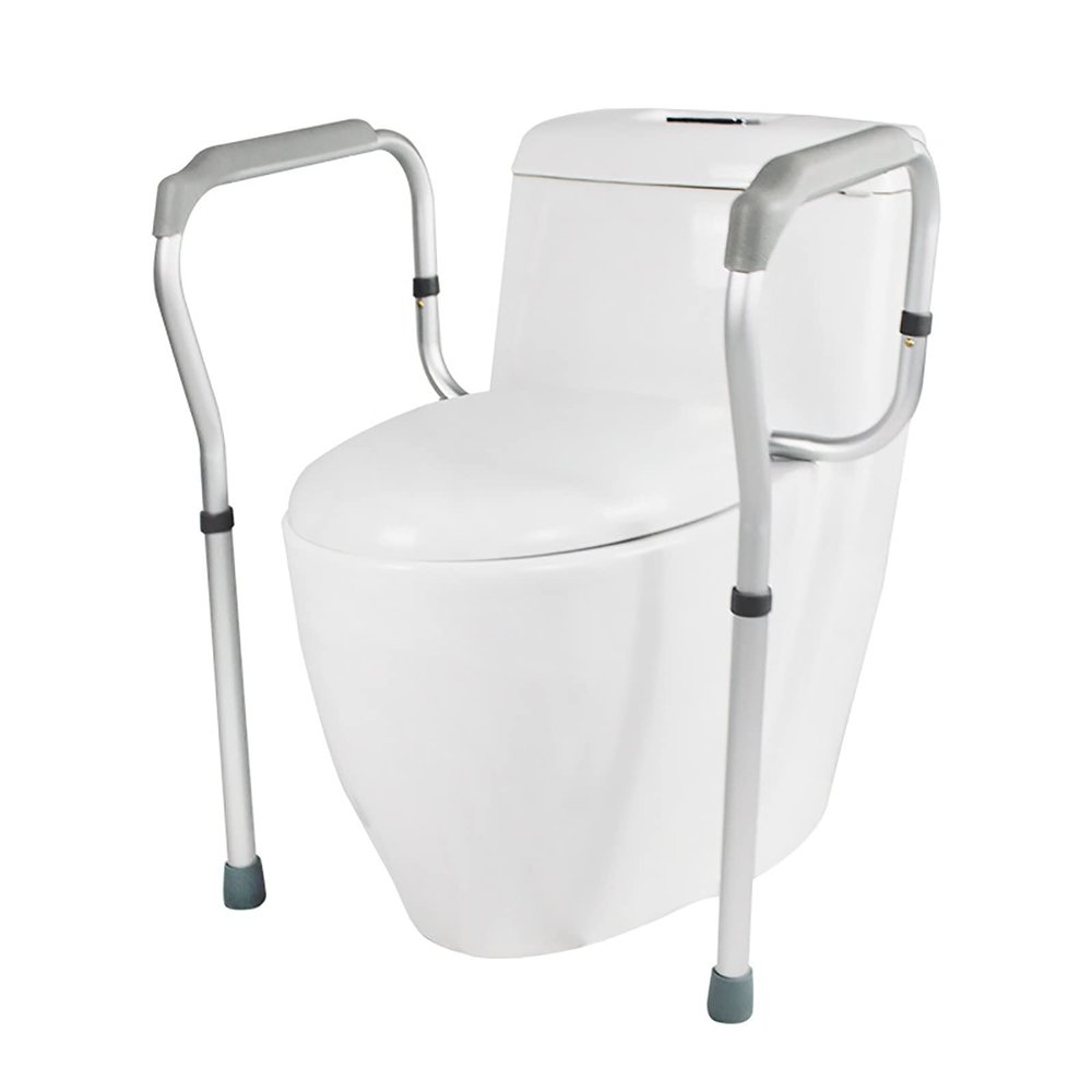 MOFOCO Toilet Safety Rail,Toilet Safety Frame for Elderly Assistance Rails No Punching Elderly Adjustable Toilet Hand RailsDisabled Toilet Safety Anti-Slip Guardrail