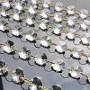 5m-100m Clear with Gold Rings 14mm Crystal Octagon Beads Chain Garland Chandelier Lamp Part Curtain Craft Ornament Home,100 Meters view 1