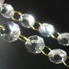 5m-100m Clear with Gold Rings 14mm Crystal Octagon Beads Chain Garland Chandelier Lamp Part Curtain Craft Ornament Home,100 Meters view 2