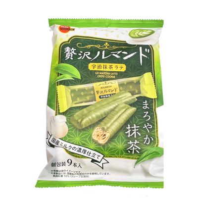 Bourbon Zeitaku Rumando Ujimatcha Latte 9pack (4.06oz). (TCS-14 L-2) - Pack of 3