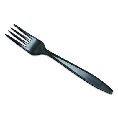 Surgimac Plastic Silverware Heavy Duty Fork Plastic Cutlery - Travel/Picnic Flatware Set- Party Essentials Disposable Forks - Plastic Silverware for Wedding/Birthday/Dining (Black)(Pack of 1000)