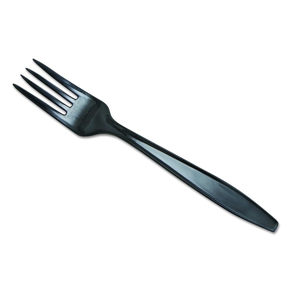 Surgimac Plastic Silverware Heavy Duty Fork Plastic Cutlery - Travel/Picnic Flatware Set- Party Essentials Disposable Forks - Plastic Silverware for Wedding/Birthday/Dining (Black)(Pack of 1000)