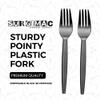 Surgimac Plastic Silverware  Heavy Duty Fork Plastic Cutlery - Travel/Picnic Flatware Set- Party Essentials  Disposable Forks - Plastic Silverware for Wedding/Birthday/Dining (Black)(Pack of 1000) view 2