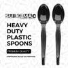 Surgimac Plastic Silverware  Heavy Duty Spoon Plastic Cutlery - Travel/Picnic Flatware Set- Party Essentials  Disposable Spoons- Plastic Silverware for Wedding/Birthday/Dining (Black)(Pack of 1000) view 2