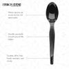 Surgimac Plastic Silverware  Heavy Duty Spoon Plastic Cutlery - Travel/Picnic Flatware Set- Party Essentials  Disposable Spoons- Plastic Silverware for Wedding/Birthday/Dining (Black)(Pack of 1000) view 3