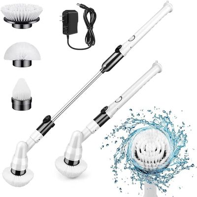 2022 Upgraded Rechargeable Cordless Electric Spin Scrubber Cleaning Brush with 3 Replaceable Brush Heads for Bathroom & Tile Tub Floor