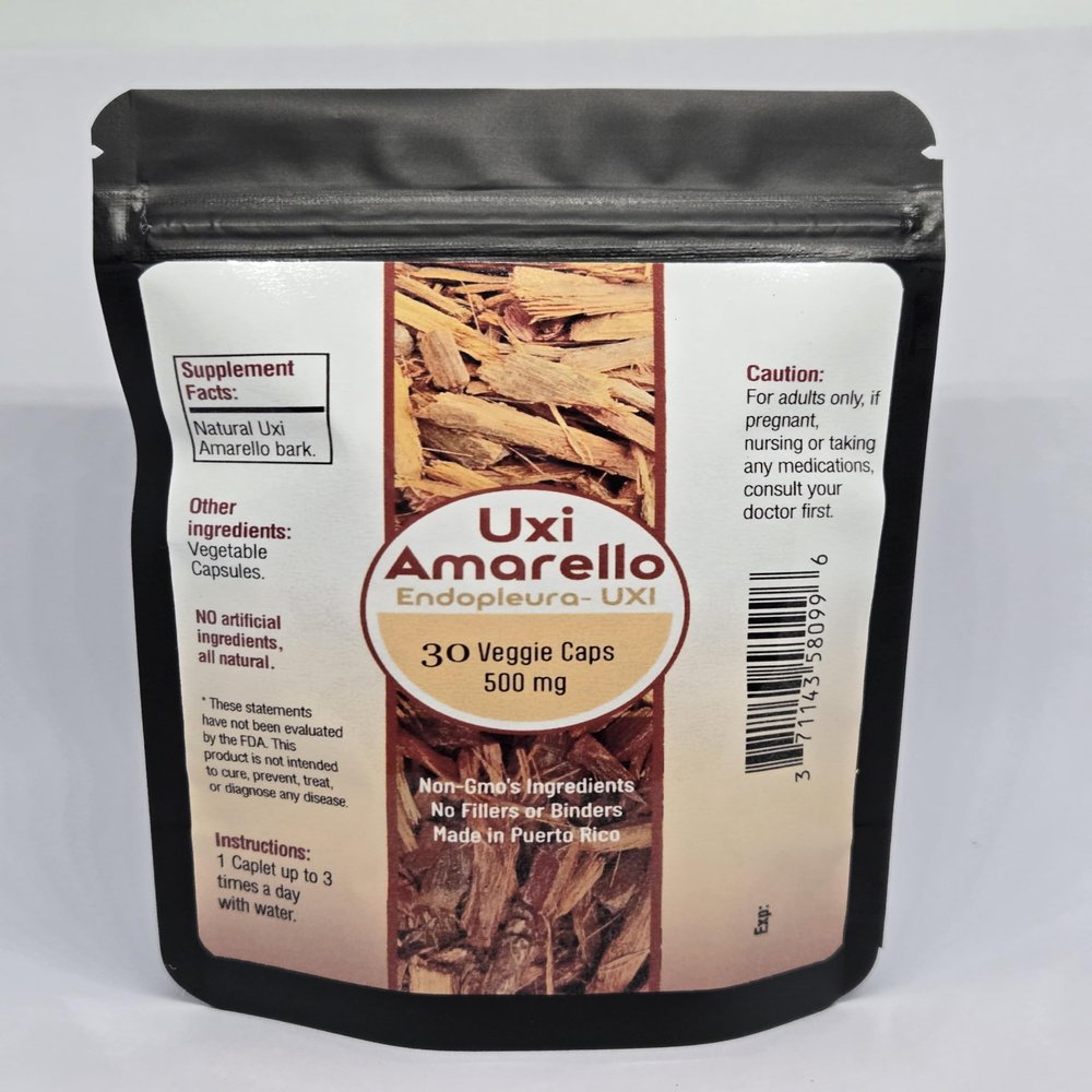 500 mg Rare Natural Uxi Amarelo, Yellow Uxi Capsules (30)