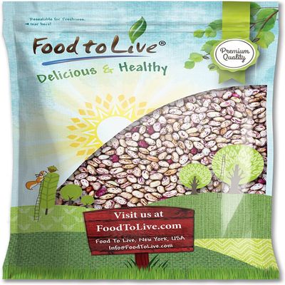 Food to Live Cranberry Beans, 10 Pounds  Dried Borlotti Beans, Sproutable, Vegan, Kosher, Bulk. Good Source of Folate, Dietary Fiber, Protein. Perfect for Stews, Soup, Pasta