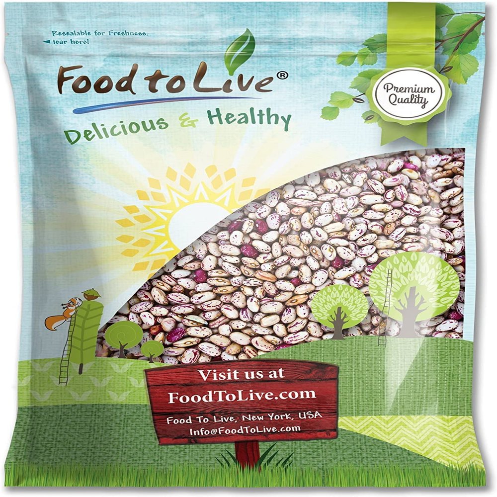 Food to Live Cranberry Beans, 10 Pounds Dried Borlotti Beans, Sproutable, Vegan, Kosher, Bulk. Good Source of Folate, Dietary Fiber, Protein. Perfect for Stews, Soup, Pasta