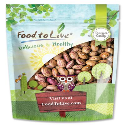 Food to Live Cranberry Beans, 1 Pound  Dried Borlotti Beans, Sproutable, Vegan, Kosher, Bulk. Good Source of Folate, Dietary Fiber, Protein. Perfect for Stews, Soup, Pasta