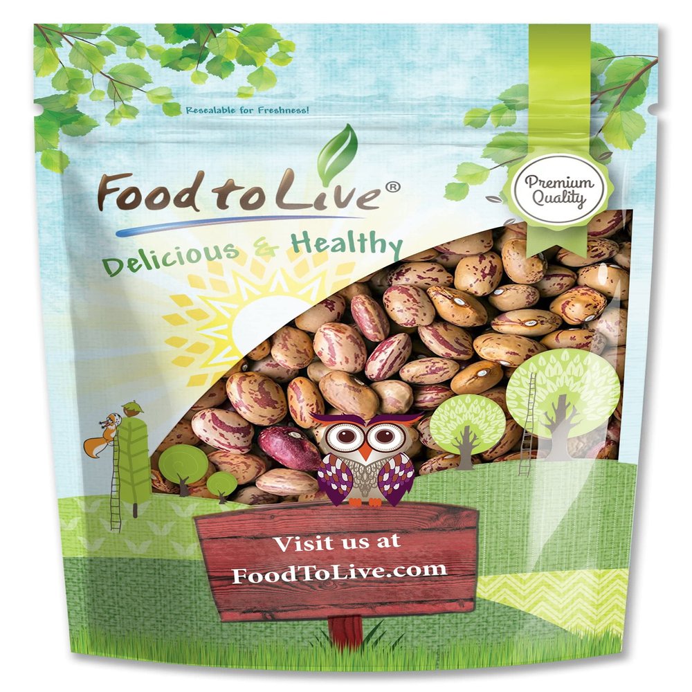 Food to Live Cranberry Beans, 1 Pound  Dried Borlotti Beans, Sproutable, Vegan, Kosher, Bulk. Good Source of Folate, Dietary Fiber, Protein. Perfect for Stews, Soup, Pasta