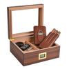 CIGAIOL Handcraft Cigar Kits with Cutter and Lighter, Luxurious Humidor Cigar Box Hold 30-50 Cigars 100% Cedar Wood Case with Digital Cigar Hygrometer/Travel humidor view 2