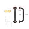 12 Inch Bronze Shower Grab Bar Oil Rubbed Black, Munzong Antique Brass Bathroom Grab Bar w/Anti-Slip Knurled Grip, Bathroom Balance Bar, Safety Handrail Support, Injury Elderly Senior Assist Handle view 2