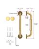 12 Inch Bronze Shower Grab Bar Gold, Munzong Antique Brass Bathroom Grab Bar w/Anti-Slip Knurled Grip, Bathroom Balance Bar, Safety Bath Handrail Support, Handicap Injury Elderly Senior Assist Handle view 2