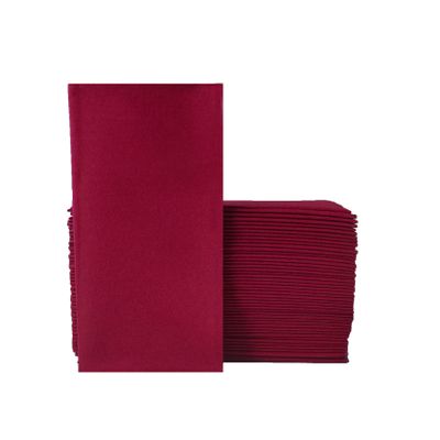 KMAKII Burgundy Disposable Paper Napkins Linen Feel Guest Disposable Cloth Like Dinner Napkins Paper Hand Napkins for Parties, Weddings, Dinners Or Events 16 x 16 inches, 50 Count