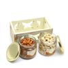 Jaiccha Ghasitaram White Wooden Tray of 2 Jars of Cashews and Almonds|Gift for Diwali Gifts,Holi,Rakhi,Valentine,Christmas,Birthday,Anniversary,Her,Him| view 1