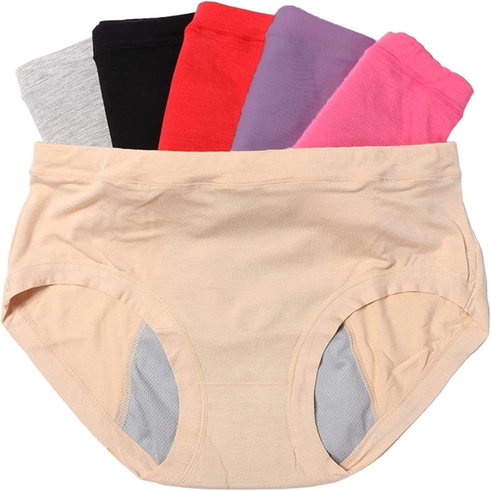 DACUN Daily Wearing Safety Certification Plus Size Women's Period Panties Cotton 3 Layer Leak Proof Menstrual Underwear Supersoft (Color : Multicolor B, 7XL-7XLarge)