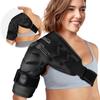 Atsuwell Shoulder Ice Pack Wrap Cold Compression, Reusable Gel Ice Shoulder Wrap, Cold Pack for Shoulder with Adjustable Strap, Flexible Arm Ice Packs for Shoulders, Black view 1
