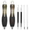 HEAVIER Weighted Pens for Hand Tremors, Parkinsons Patients, Arthritis Hand, Carpal Tunnel Syndrome & Low Grip Strength - Big Fat Pens to Help Elderly - Weighted Wide Grip Pens (2 Pen with 4 Refills) view 1