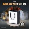 YACEYACE White and Black Gift Bags - 10Pcs Medium Size 8"x4.25"x10.5" Paper Bags With Ribbon Handles for Parties, Birthdays, Weddings view 2