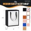 YACEYACE White and Black Gift Bags - 10Pcs Medium Size 8"x4.25"x10.5" Paper Bags With Ribbon Handles for Parties, Birthdays, Weddings view 3