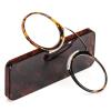 REAVEE Ultra Thin Armless Reading Glasses for Men Women, No Temple Pinch Nose Clip on Readers Small Pocket with Mini Portable Case, Tortoise +2.5 view 1