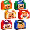 TaoBary 24 PCS Christmas Candy Boxes - Christmas Nutcracker Gifts Boxes with Handle Holiday Treat Paper Goodie Cookie for Xmas Birthday Winter Party Favors Supplies Presents(Fun,Orange) view 1