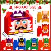 TaoBary 24 PCS Christmas Candy Boxes - Christmas Nutcracker Gifts Boxes with Handle Holiday Treat Paper Goodie Cookie for Xmas Birthday Winter Party Favors Supplies Presents(Fun,Orange) view 2