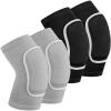 2 Pair Elbow Pads Volleyball Sport Breathable Protective Support Gel Pad Arm Compression Sleeves for Teen Girls Boys Basketball Football Skating(Black, Gray) view 1