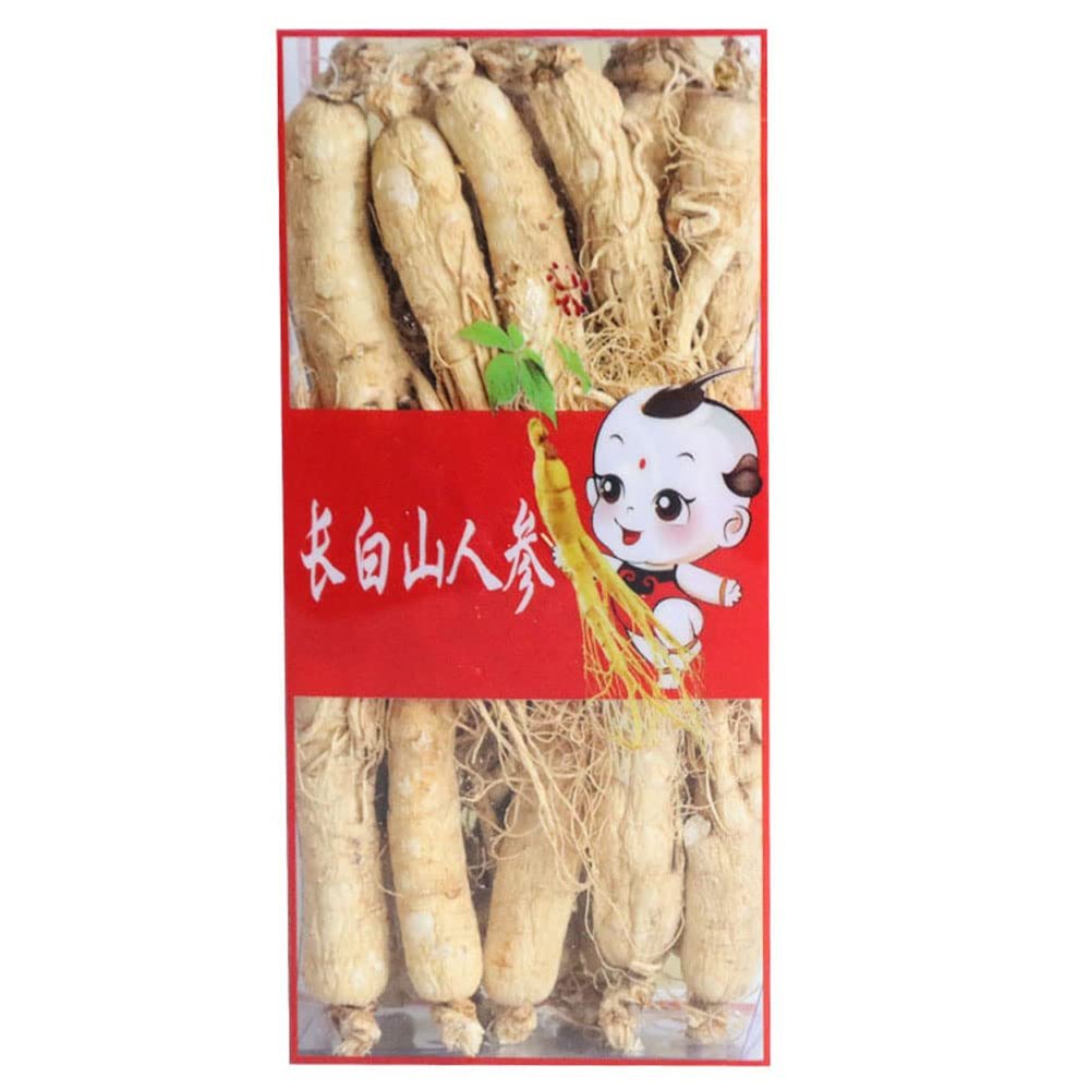 500g Pure Natural Premium Changbai Mountain White Ginseng Whole Ginseng Sun-dried Ginseng,No Additives,Naturally Sun-dried.,17.637 Ounce