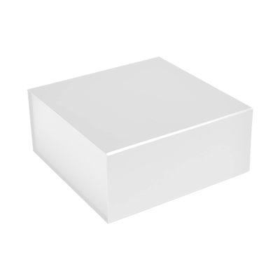 CECOBOX - Gift Boxes with Lids for Presents 8"x8"x3.1" - Matte, Collapsible Magnetic Closure Gift Box - Groomsmen & Bridesmaid Proposal Boxes, Wedding, PR, Birthdays, Holidays (White)