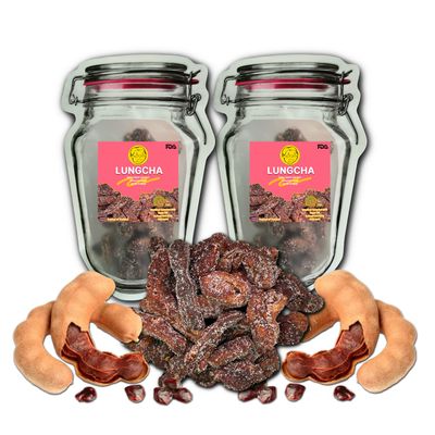 LUNGCHA Spicy Sweet & Sour Sugar Mixed Flavor, Seedless Real THAI DRIED TAMARIND Variety Flavors Mixed 3.5 Oz. (100 g.) x 2 pack (Spicy Sweet)