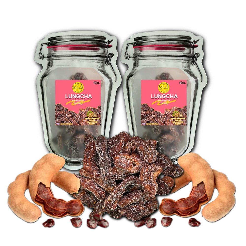 LUNGCHA Spicy Sweet & Sour Sugar Mixed Flavor, Seedless Real THAI DRIED TAMARIND Variety Flavors Mixed 3.5 Oz. (100 g.) x 2 pack (Spicy Sweet)