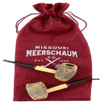 Country Gentleman Gift Set of 2 Corn Cob Pipes - 1 Bent & 1 Straight