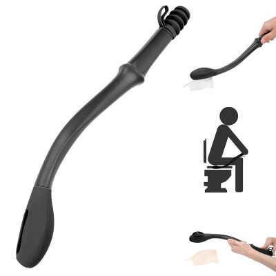 Toilet Aids Tools, Daily Living Toilet Tissue Aids Toilet Paper Wiping Aids Long Comfort Self Assist Wiper Wipe Assist Tool Toilet Aids for Motion Assistance Limited Mobility Elderly(Black)