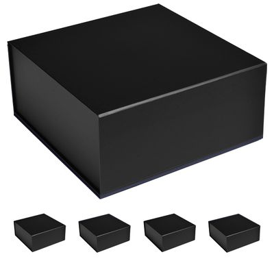 CECOBOX - Gift Boxes with Lids for Presents 10"x10"x4.5" - Matte, Collapsible Magnetic Closure Gift Box - Groomsmen & Bridesmaid Proposal Boxes, Wedding, PR, Birthdays, Holidays (Black)