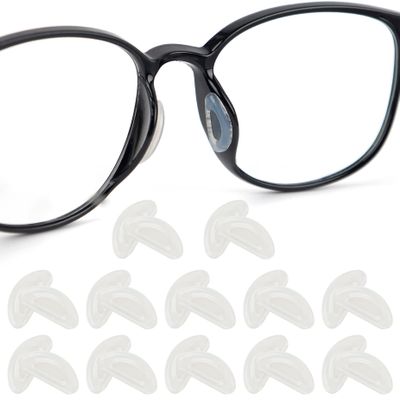 AUEAR, 12 Pairs Clear Silicone Eyeglass Nose Pads Glasses Grips Anti-Slip Soft Protector for Eyeglasses Sunglasses Thin Pad