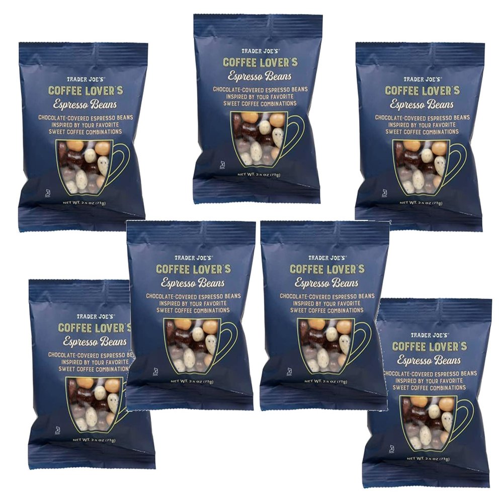 Trader Joe's Coffee Lover's Chocolate-Covered Assorted Espresso Beans - 7 Pack (2.5 oz)