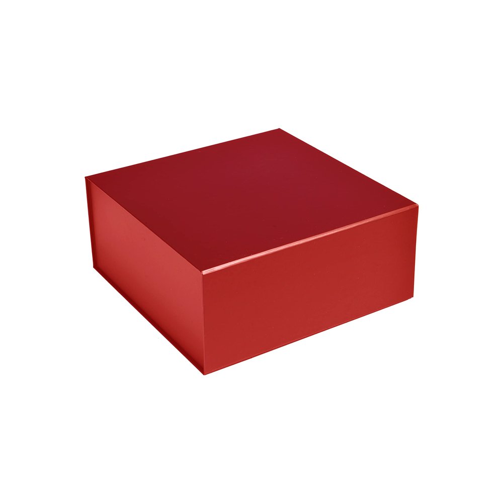 CECOBOX - Valentine Gift Boxes with Lids for Presents 6"x6"x2.75" - Matte, Collapsible Magnetic Closure Gift Box - Groomsmen & Bridesmaid Proposal Boxes, Wedding, PR, Birthdays, Holidays (Red)