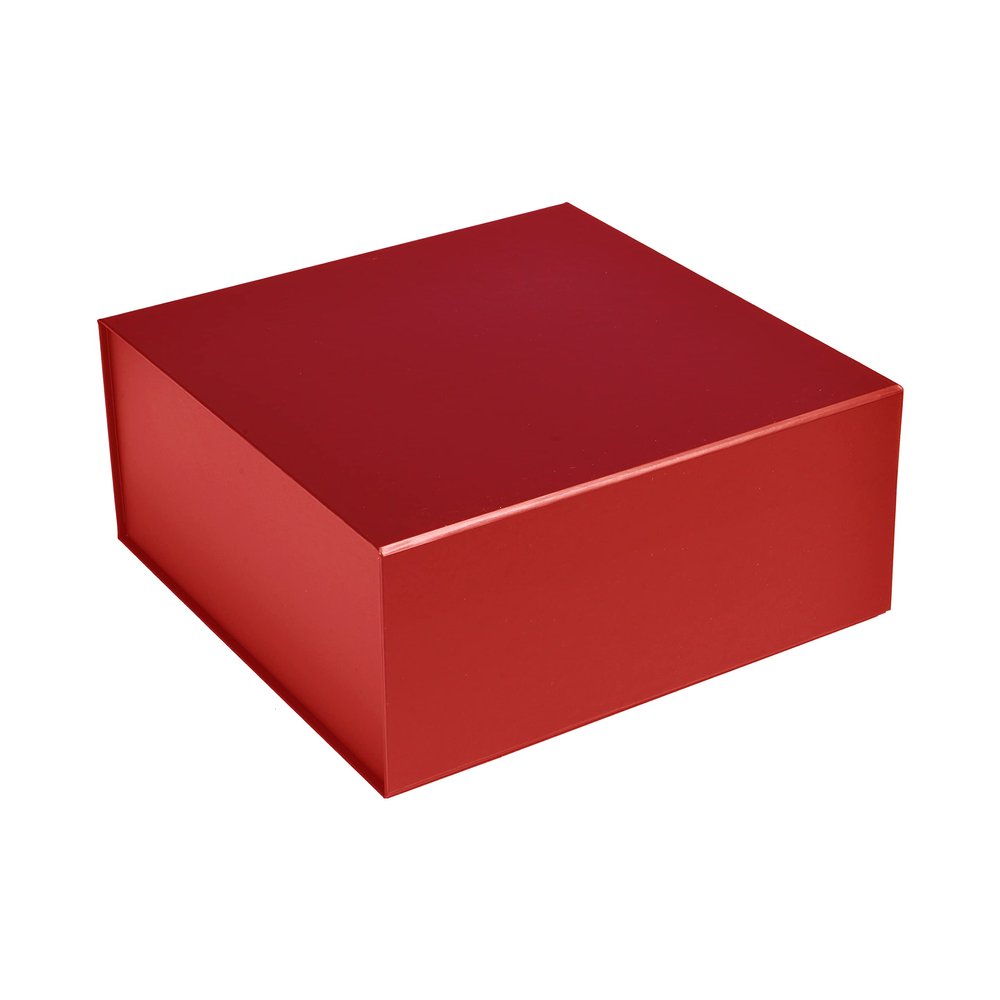 CECOBOX - Valentine Gift Boxes with Lids for Presents 8"x8"x3.1" - Matte, Collapsible Magnetic Closure Gift Box - Groomsmen & Bridesmaid Proposal Boxes, Wedding, PR, Birthdays, Holidays (Red)