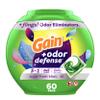 Gain Flings Laundry Detergent Pacs with Odor Defense, 60 Count, Super Fresh Blast Scent, HE 3in1 Detergent Pacs with Febreze and Oxi view 1