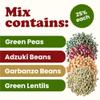 Crunchy Mix of Sprouting Bean Seeds, 1 Pound Green Peas, Adzuki, Lentils, Garbanzo, Kosher, Raw view 4