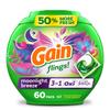 Gain Flings Laundry Detergent Pacs, 60 Count, Moonlight Breeze Scent, with Odor Defense, concentrated laundry soap pacs view 1