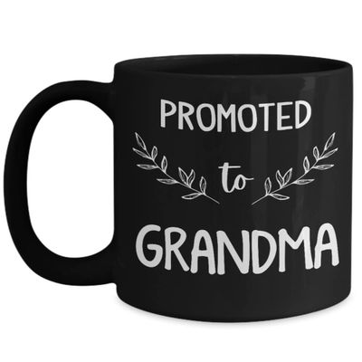 Pregnancy announcement grandparents, Grandma To Be, Pregnancy Reveal Idea For Baby Announcement, Promoted to Grandma Black 11oz 15oz