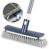 Floor Scrubber with Long Handle, 2 in 1 Scrubbing Brush Stiff Bristle Shower Cleaning Brush for Bathroom, Kitchen, Tub, Carpet, Grout, Tile(Gray) view 1