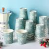 100 Pcs 9oz Christmas Snowflake Paper Cups Disposable Hot Coffee Cups Paper for Christmas Winter Birthday Party Supplies view 4